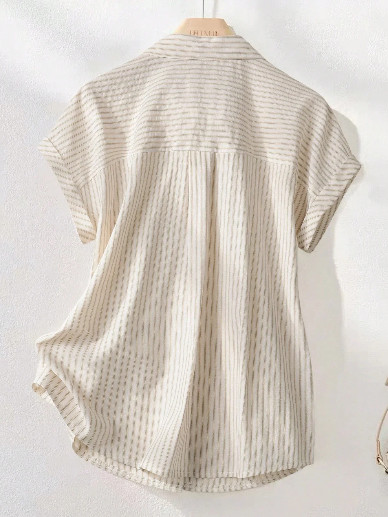 

Vintage Striped Short Sleeve Shirt For Women Casual Summer Blouse