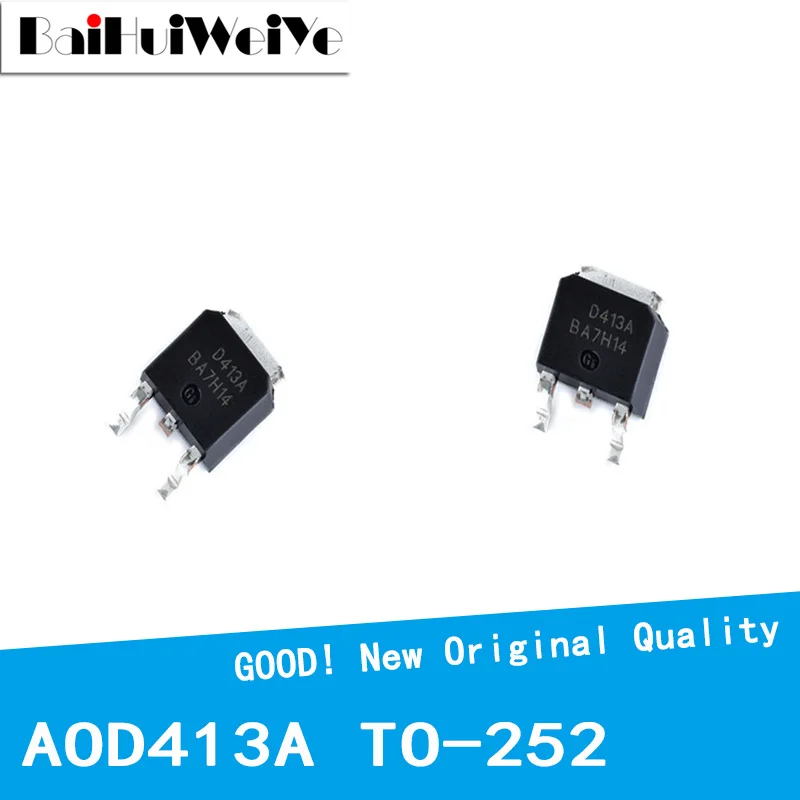 10Pcs/Lot AOD413A AOD413 D413A 12A 40V P-Channel Field Effect MOS Transistor TO-252 TO252 New Good Quality Chipset