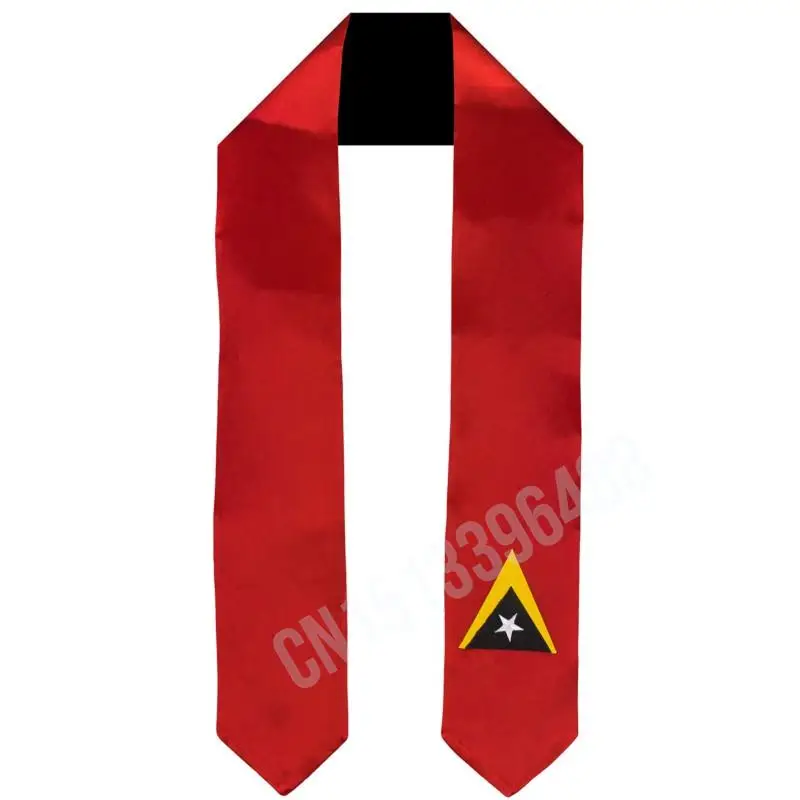 

East Timor Flag Scarf Top Print Graduation Sash Stole International Study Abroad Adult Unisex Party Accessory