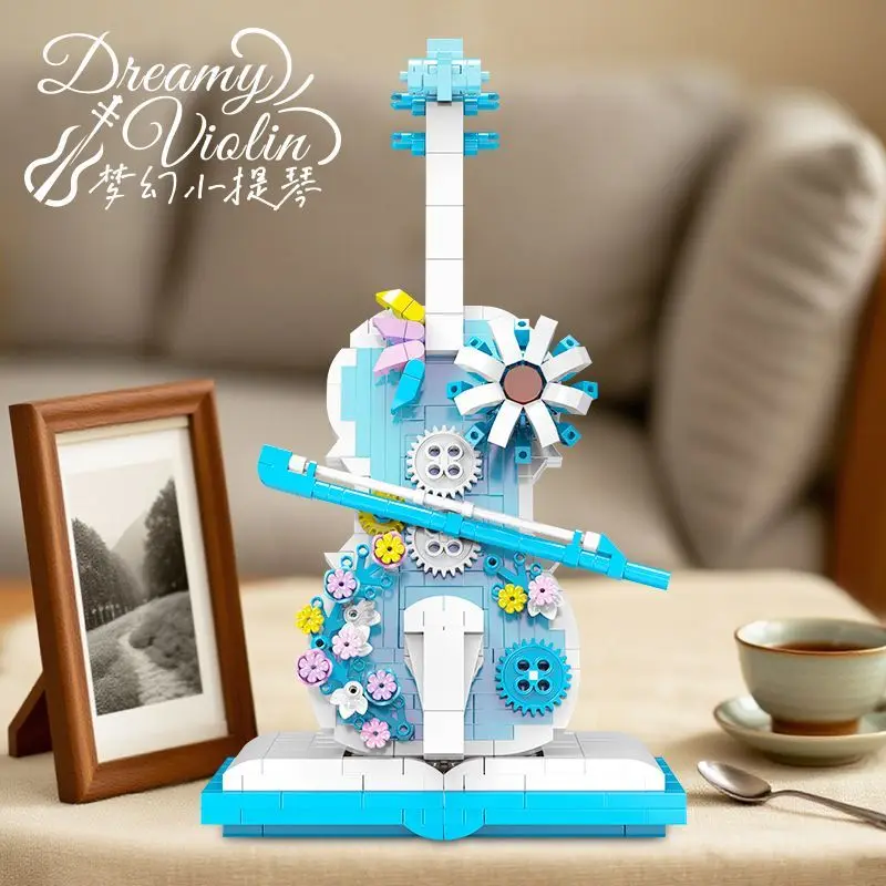 

Конструктор «Цветочный море»: Скрипка, женская фигурка, новая модель, подарок, ручная сборка, креативная игрушка DIY