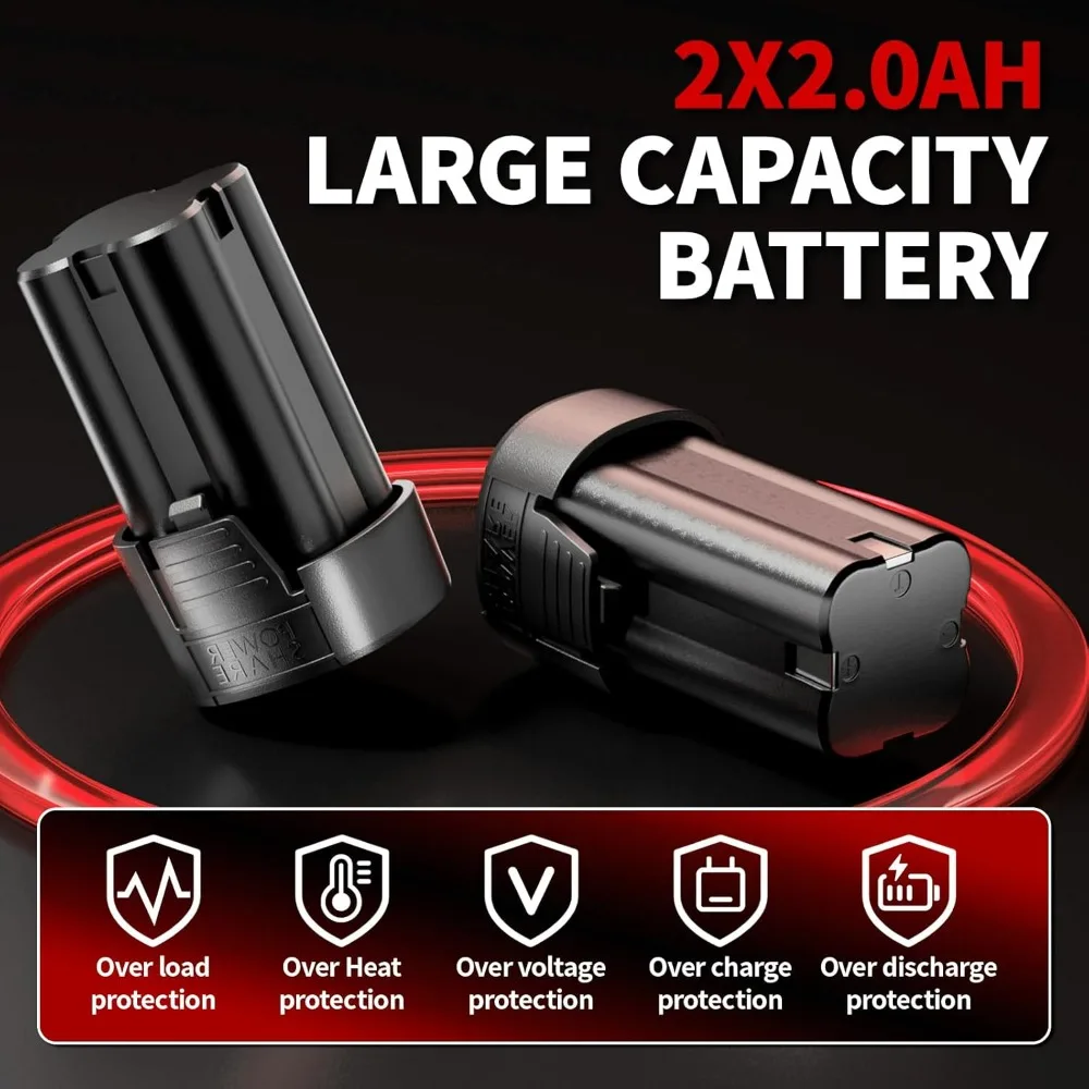 مجموعة مفاتيح ربط بسقاطة كهربائية، 40 قدمًا - رطل، 550 دورة في الدقيقة، مفتاح ربط بسقاطة لاسلكي 16.8 فولت 3/8 بوصة، مجموعة أدوات سقاطة طاقة متغيرة السرعة #6