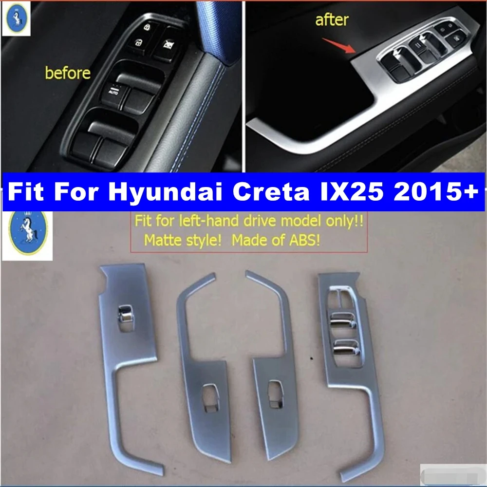 

Side Door Handle Panel Surround Window Lift Switch Cover Trim For Hyundai Creta IX25 2015 2016 2017 Matte Interior Accessories