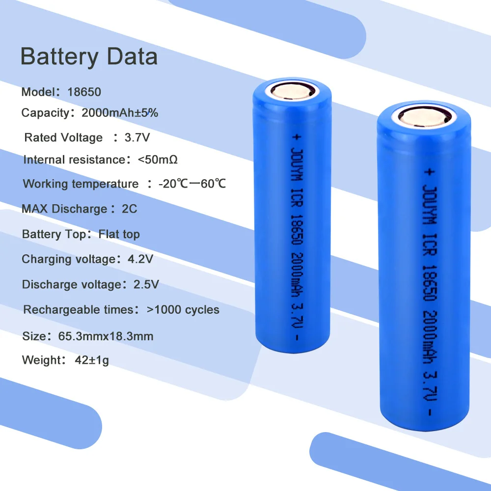 1-10 sztuk 2000MAH 3.7V 18650 akumulator baterie litowe o wysokiej wydajności ogniwo litowo-jonowe