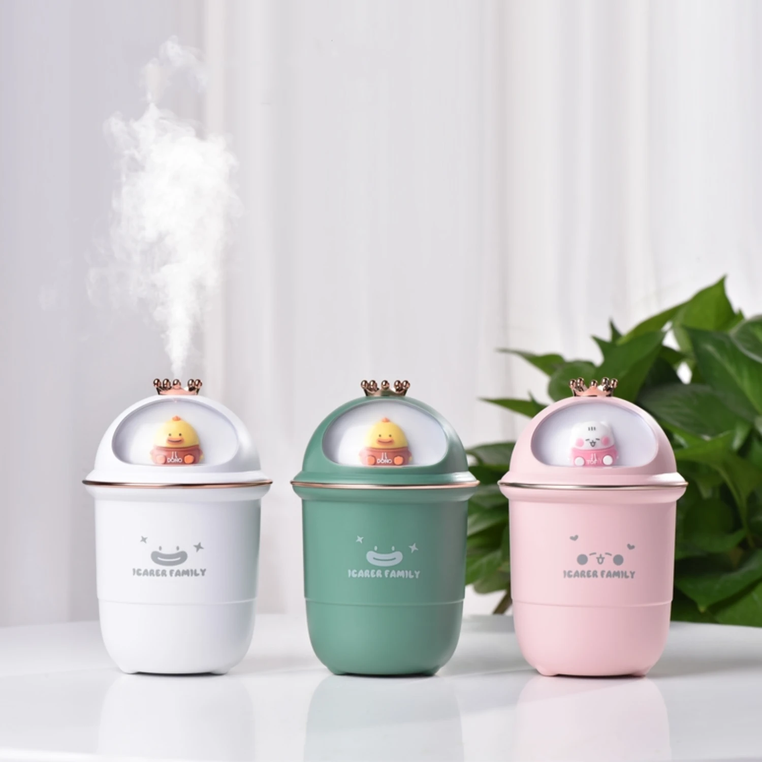 

Cute Cartoon Crown Duck Air Humidifier USB Ultrasonic Cool Maker Fogger with Light Car Diffuser