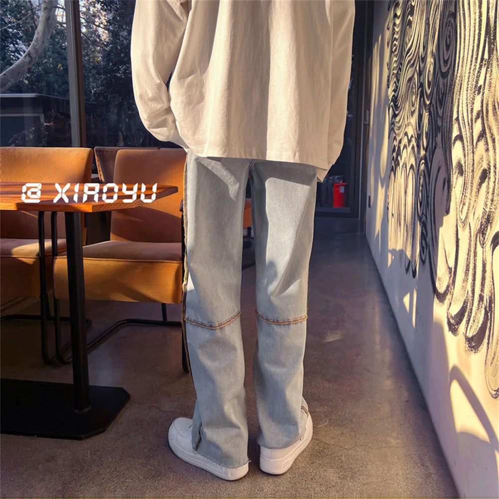 Men Jeans Wide Leg Denim Cargo jean pants Loose Straight Baggy Men's Jeans hip hop Streetwear Skateboard Neutral denim Trousers