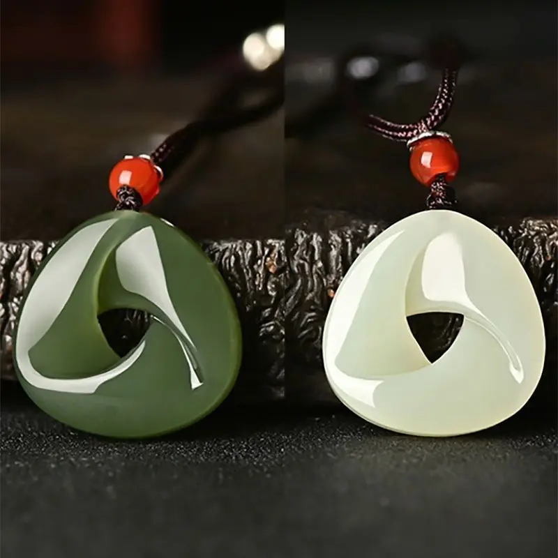 

Hetian Pendant Peace Jade Necklace Men and Women Turning Fortune Around