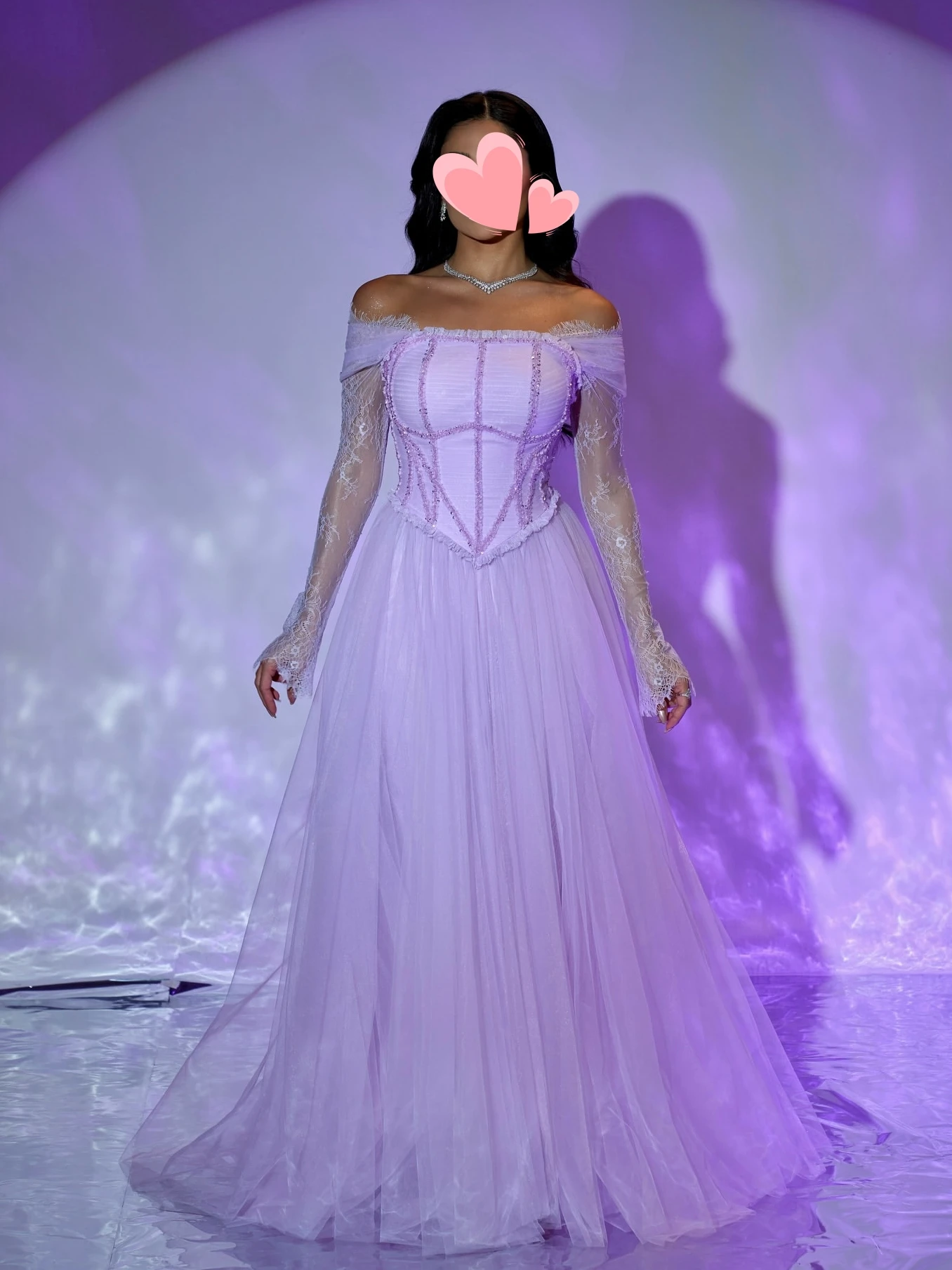 

Oisslec Prom Dress Elegant Vintage Sweet Lilac Beads Princess Lace Customized Formal Occasion Prom Dress Evening Party Gowns
