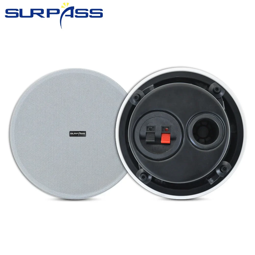 5.25 Inch Frameless Coaxial Ceiling Speaker High Quality Sound System Indoor Roof Loudspeaker with Magnetic Grill Back Cover