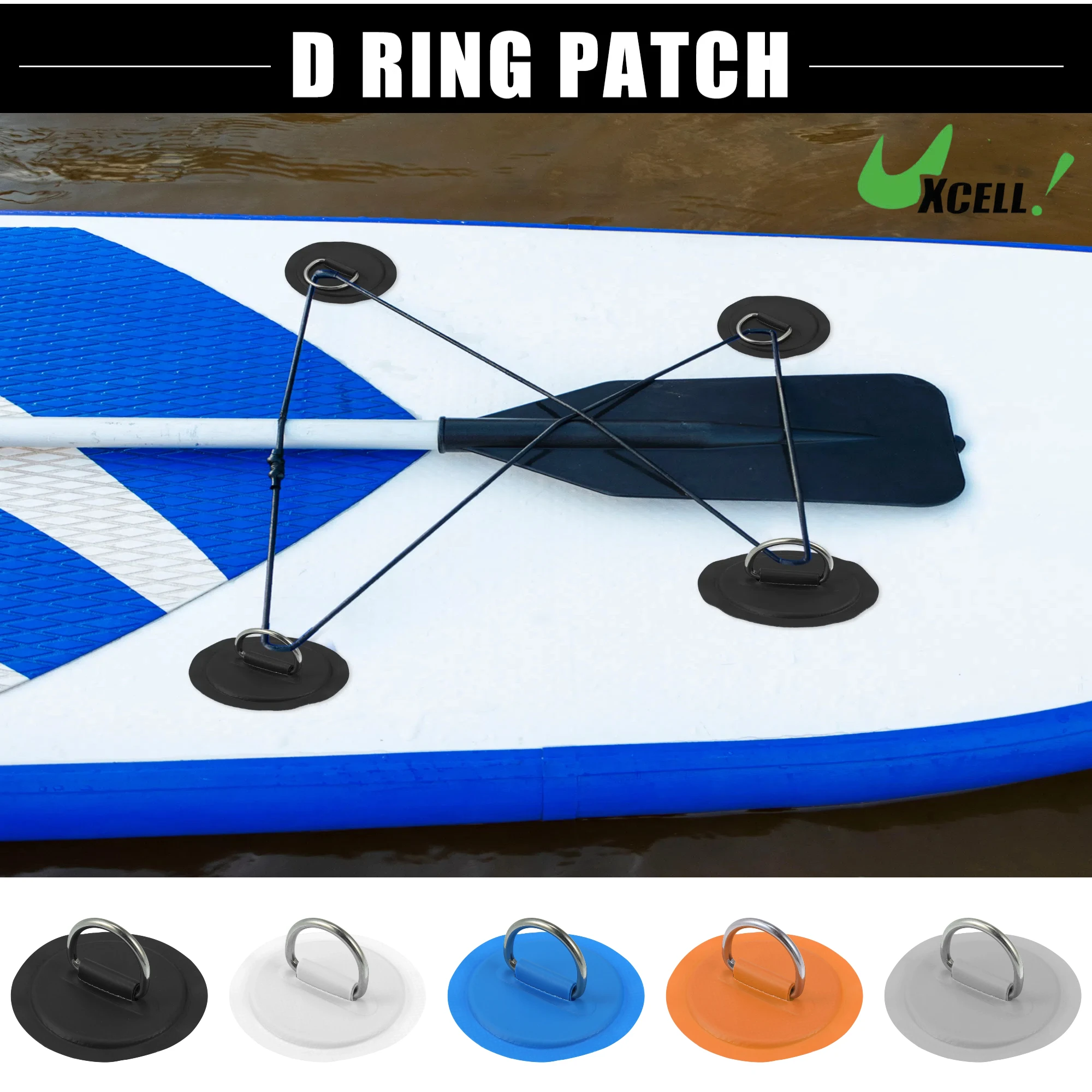 

UXCELL 4/8pcs 8/11cm D Ring Patch PVC Stainless Steel Round Shape D Ring Pad for Surfboard Inflatable Boat Kayak Canoe Deck
