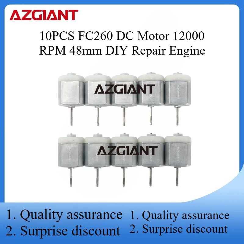 

10 шт. FC260 двигатель постоянного тока 12000 об/мин 48 мм DIY ремонт двигателя для замены автомобиля мощность OEM аксессуары прямого вращения игрушка высокое качество