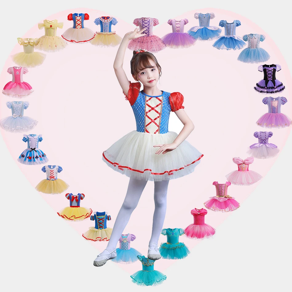 

Girls Dancing Dress Children Princess Theme Ballet Tutu Children Modal Cotton Soft Comfortable Frocks Memaid Snow White Outfits