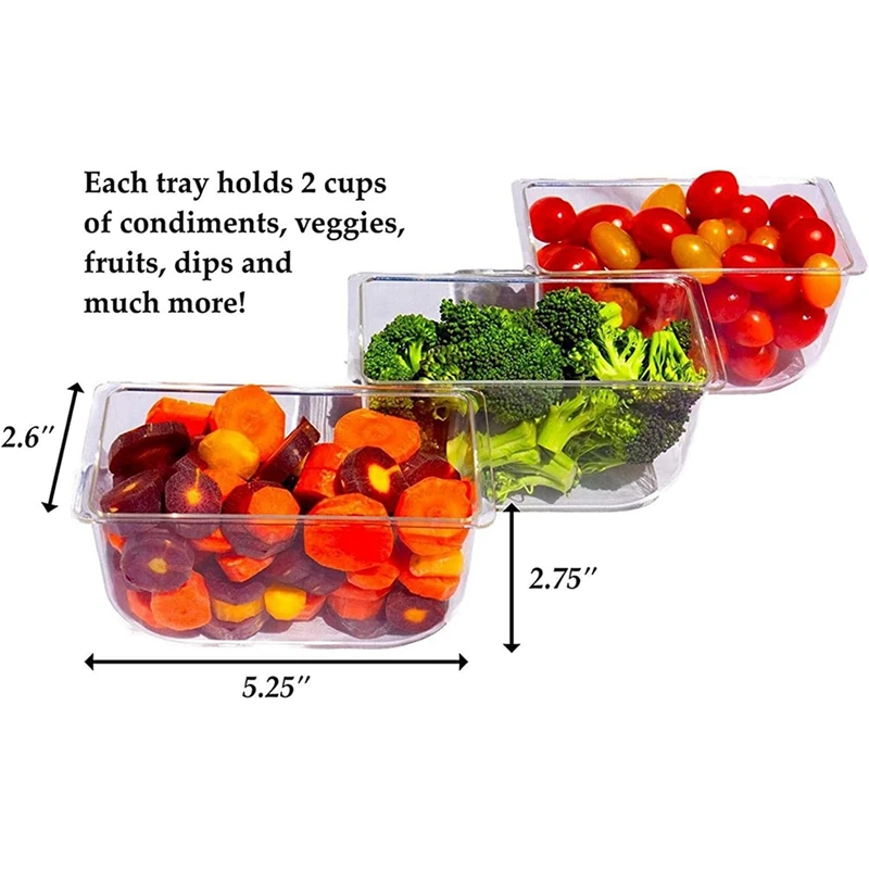 Fruit Vegetable Spice Container with Lid, Plastic Ingredient Container, Ingredient Box, 5 Compartments, Side Container-A46I