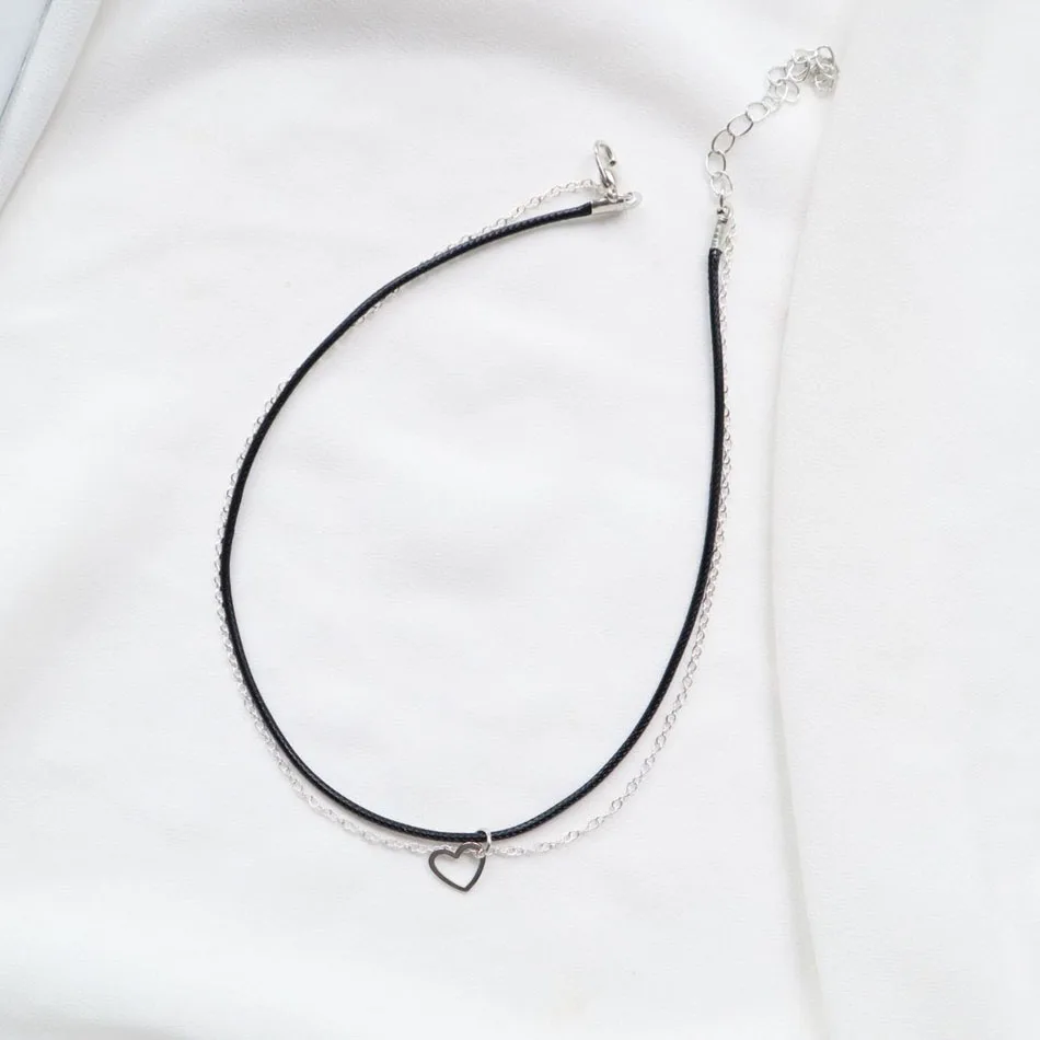 Openwork Heart Sexy Choker for Women Fashion Leaf Pendant Necklace Clavicle Lady Jewelry Accessories Girl Gift