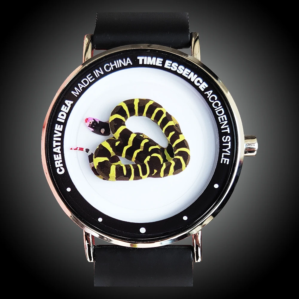 Montre serpent à quartz, design créatif, étanche