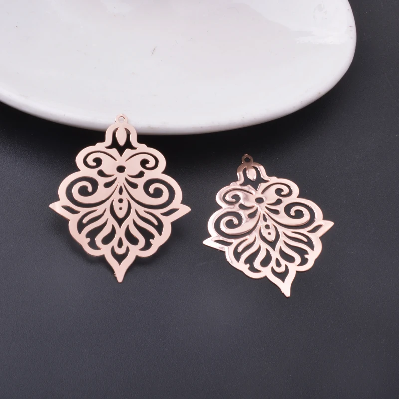 30pcs AB7875 Brass Filigree hollow out Ear Pendant