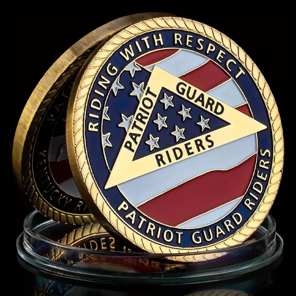 USA Patriot Guard Riders Souvenir Coin Golden Plated Commemorative Coin Bald Eagle Patriot Challenge Coin