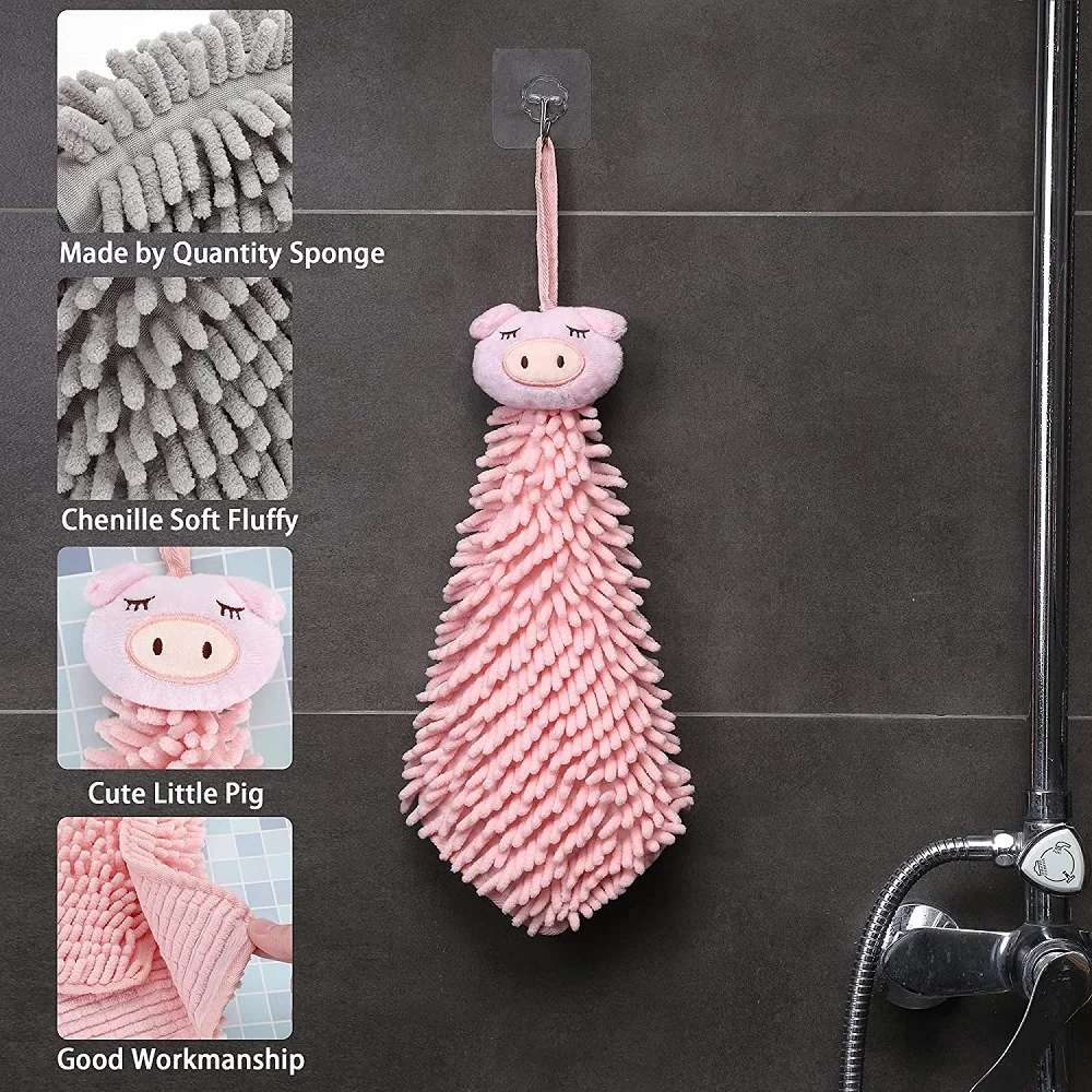 Cartoon Wipe Hands Towel Kitchen Lint-Free Clean Kitchen Bathroom Toilet Absorbent Quick-Drying Towel Soft Touch Hand-Cleaning