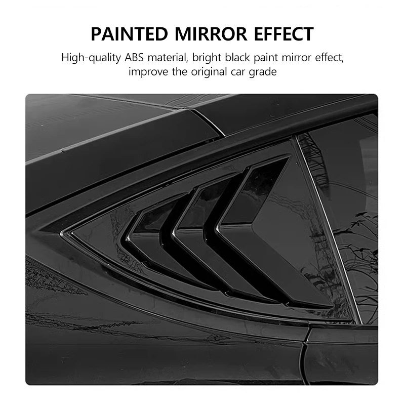 For Tesla Model 3 Y 2021-2025 Rear Side Window Shutter Cover Louver Sport Style Cool Exterior Decoration Car Accessories