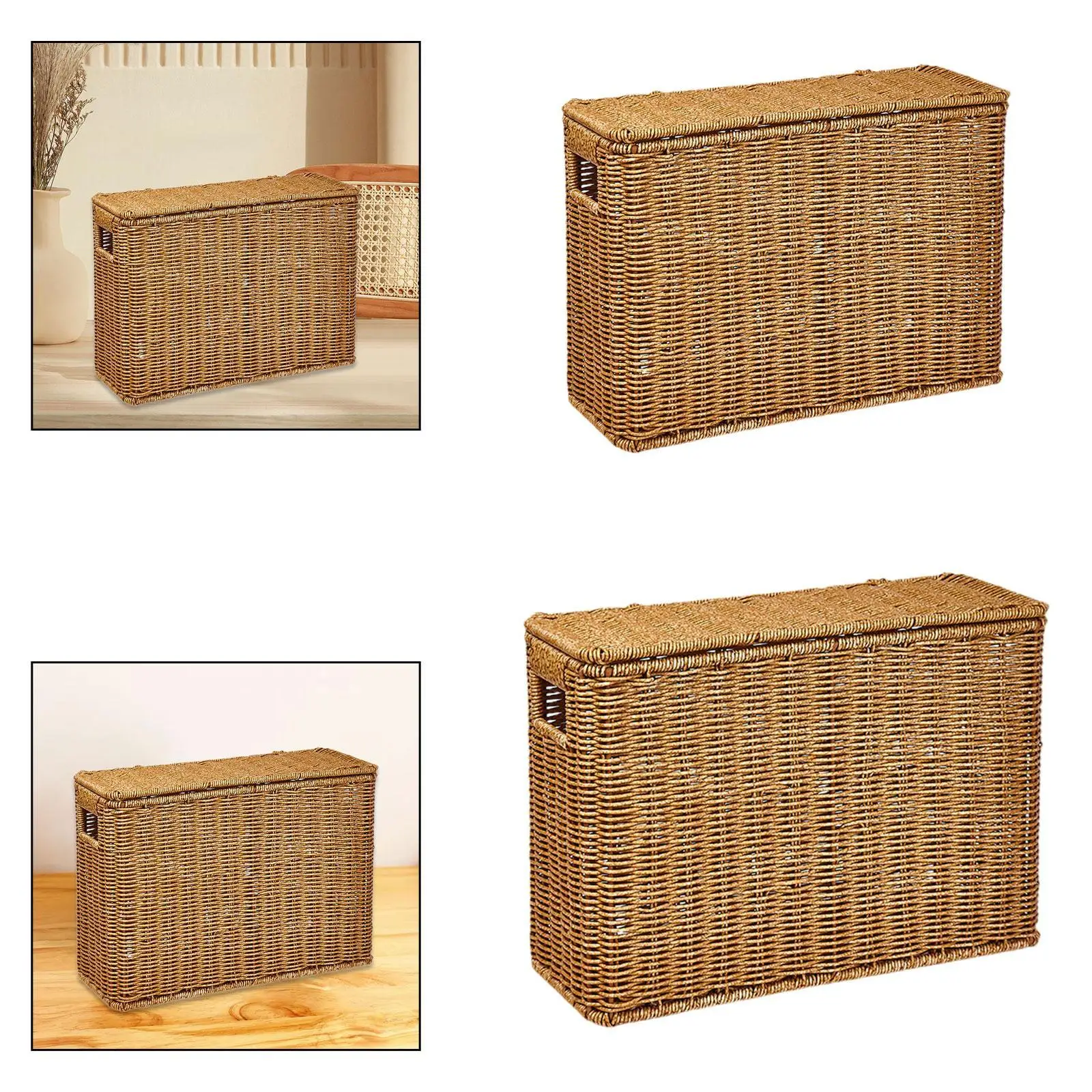 

Narrow Basket Bin Portable Sundries Organizer for Bathroom Newspaper Nursery