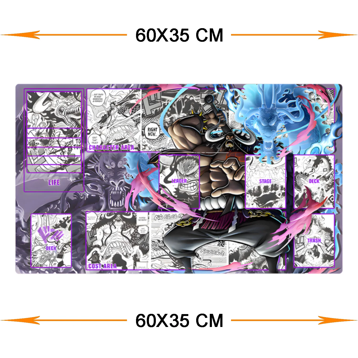 New One Piece Cards Playmat Single Double Person 60cm 35cm Monkey D. Luffy Mix