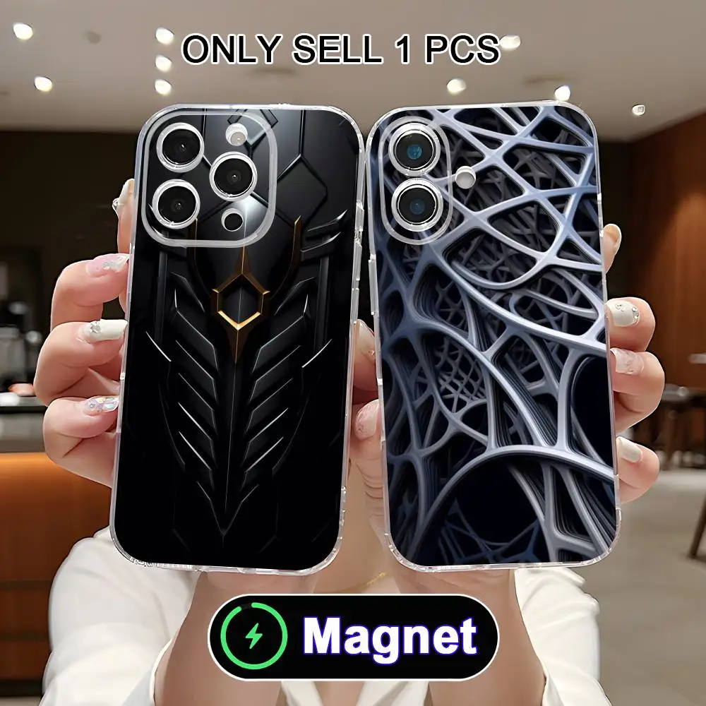 

Technology Texture Beehive Phone Case for iPhone 17 16 15 14 13 12 11 Air Pro Max Plus Mini Soft TPU Clear Magnet Cover