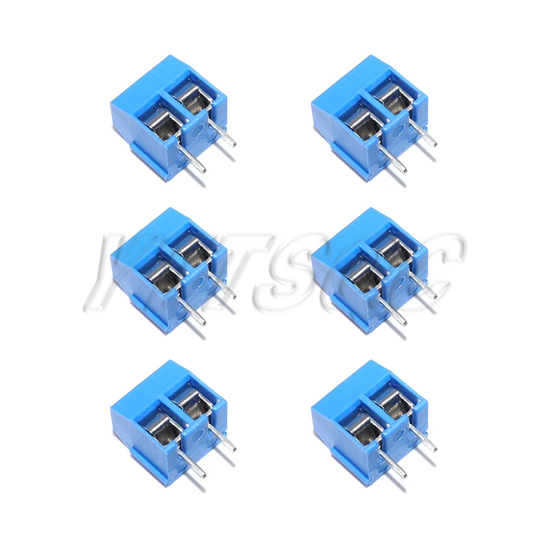 10Pcs KF301-2P KF301-3P 5mm PCB Screw Terminal Block KF301 2 Pin 3 Pin Wire Connector Straight Needle Blue
