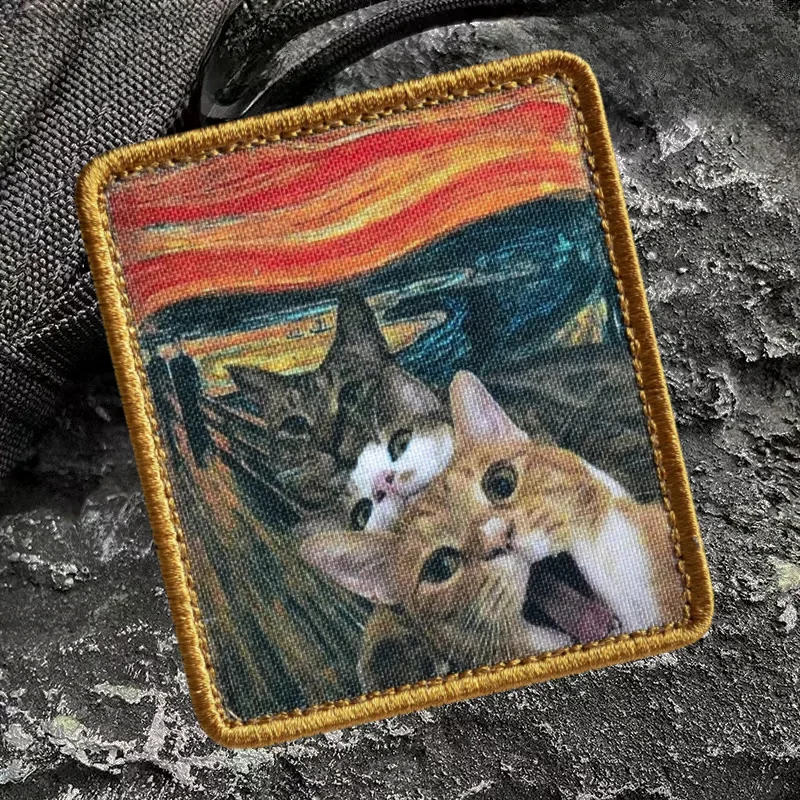 “Cat Creek” Cute Cats Printed Patch Kotokrik Cat ARMY Morale Badge Hook&Loop Armband Military Patches Tactical Backpack Stickers