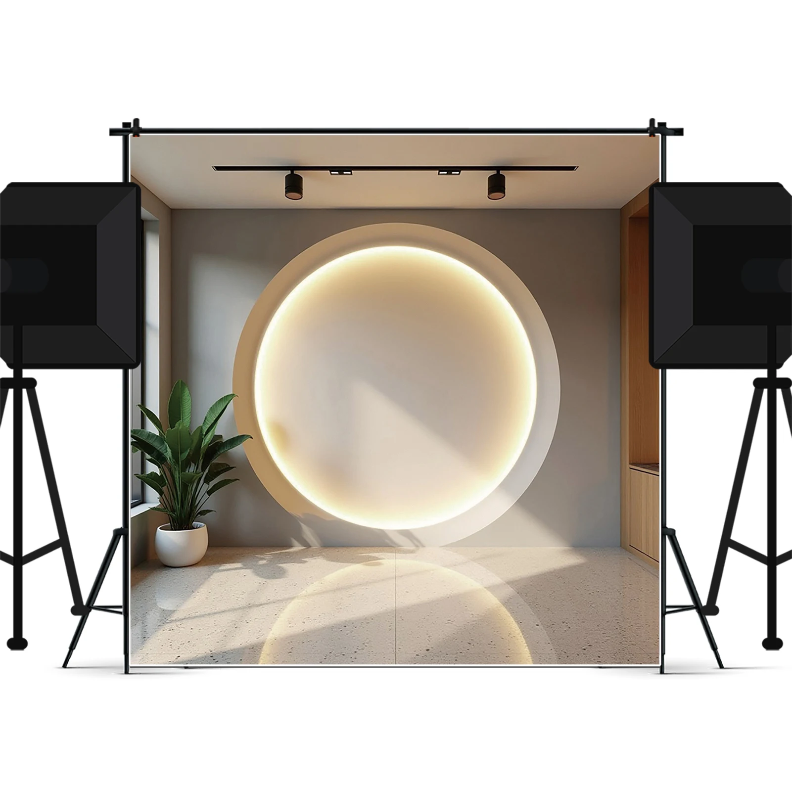 MOON.QG шикарный интерьерный фон для фотосъемки с зелеными растениями, легкая арка, настенный фон для фотозоны, реквизит для детской студии