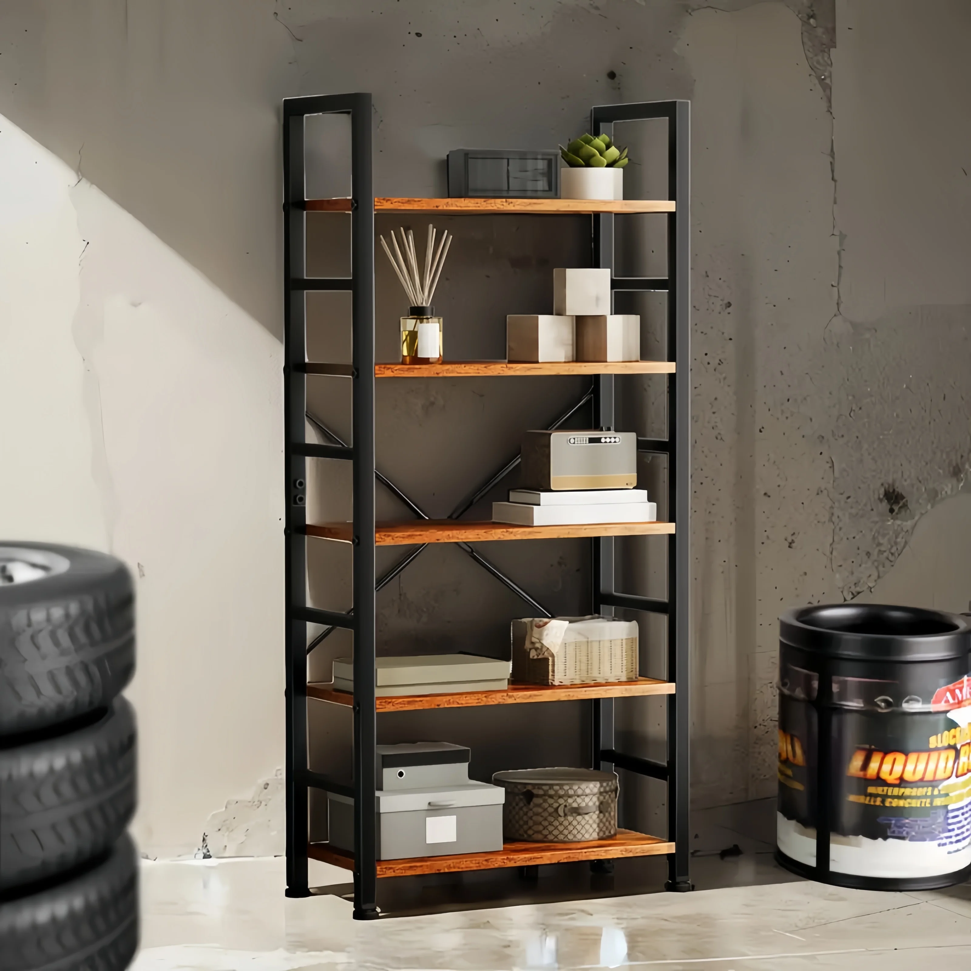 

Heavy Duty 5 Tier Utility Racks, 62x23x4 Inches Metal Storage Shelf Household & Commercial Multi Purpose Shelving Unit for Livin