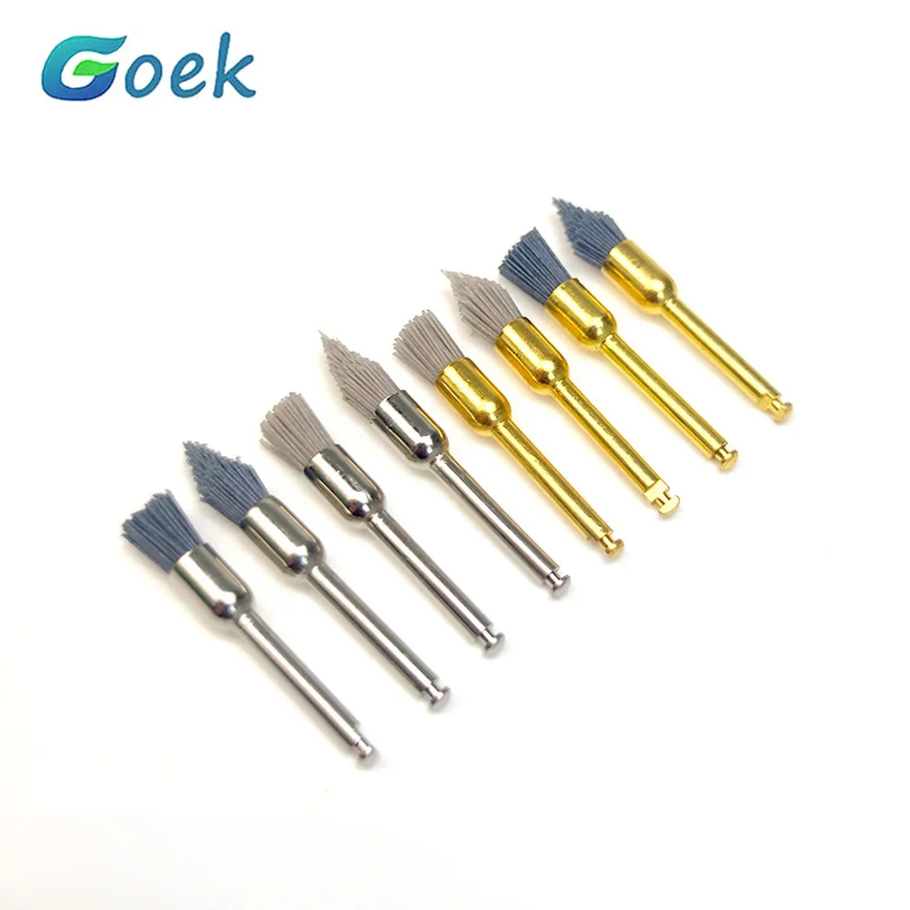 40Pcs Dental Polishing Brush Silicon Carbide Alimina Curve Handpiece Sharp Flat Prophylaxis Teeth Disposable Dentistry Tools