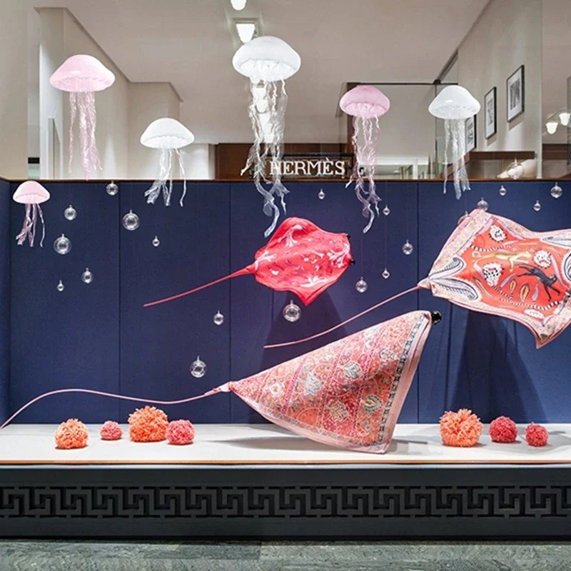 سيليكون قنديل البحر المحيط موضوع الديكور مركز تسوق نافذة الدعائم قلادة قنديل البحر