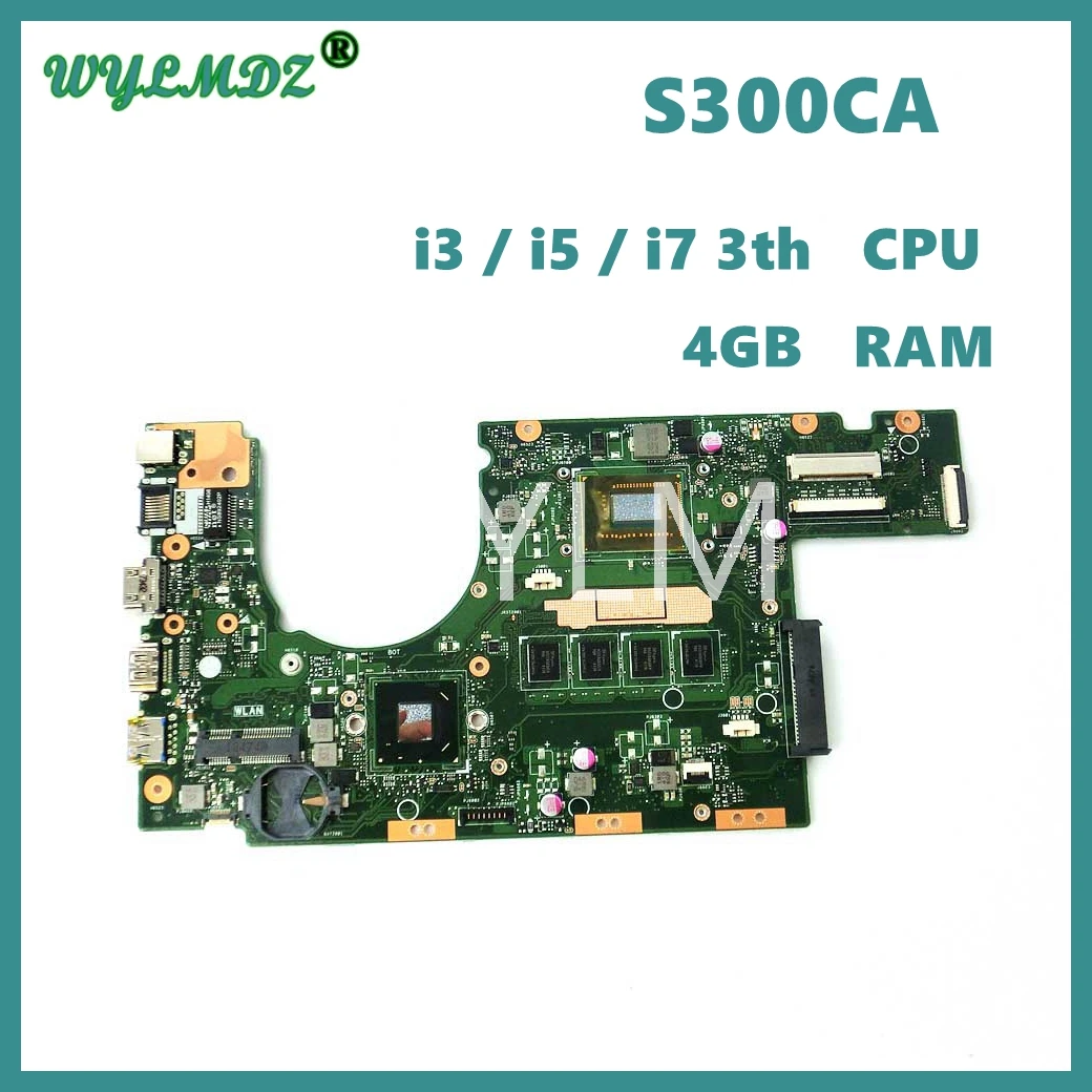 

S300CA Notebook Mainboard For ASUS S300 S300C S300CA laptop Motherboard With i5 / i7-3th Gen CPU 4GB-RAM 100% Tested OK