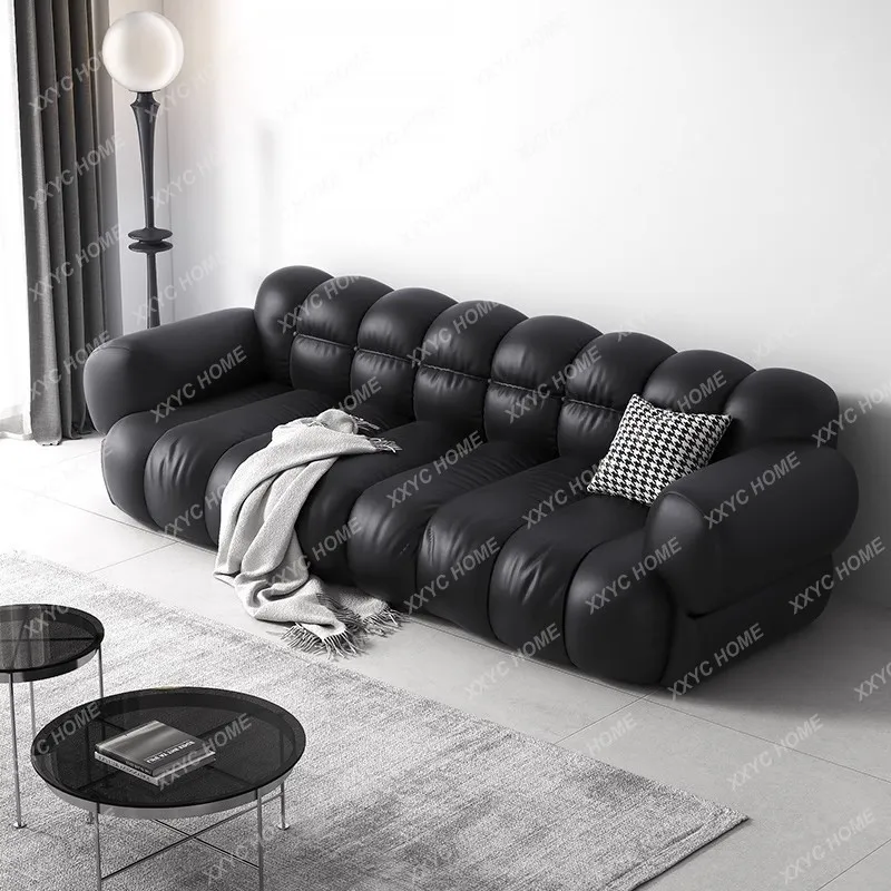 XX minimalist cat scratch cloth sofa marshmallow piano size inline black fabric sofa