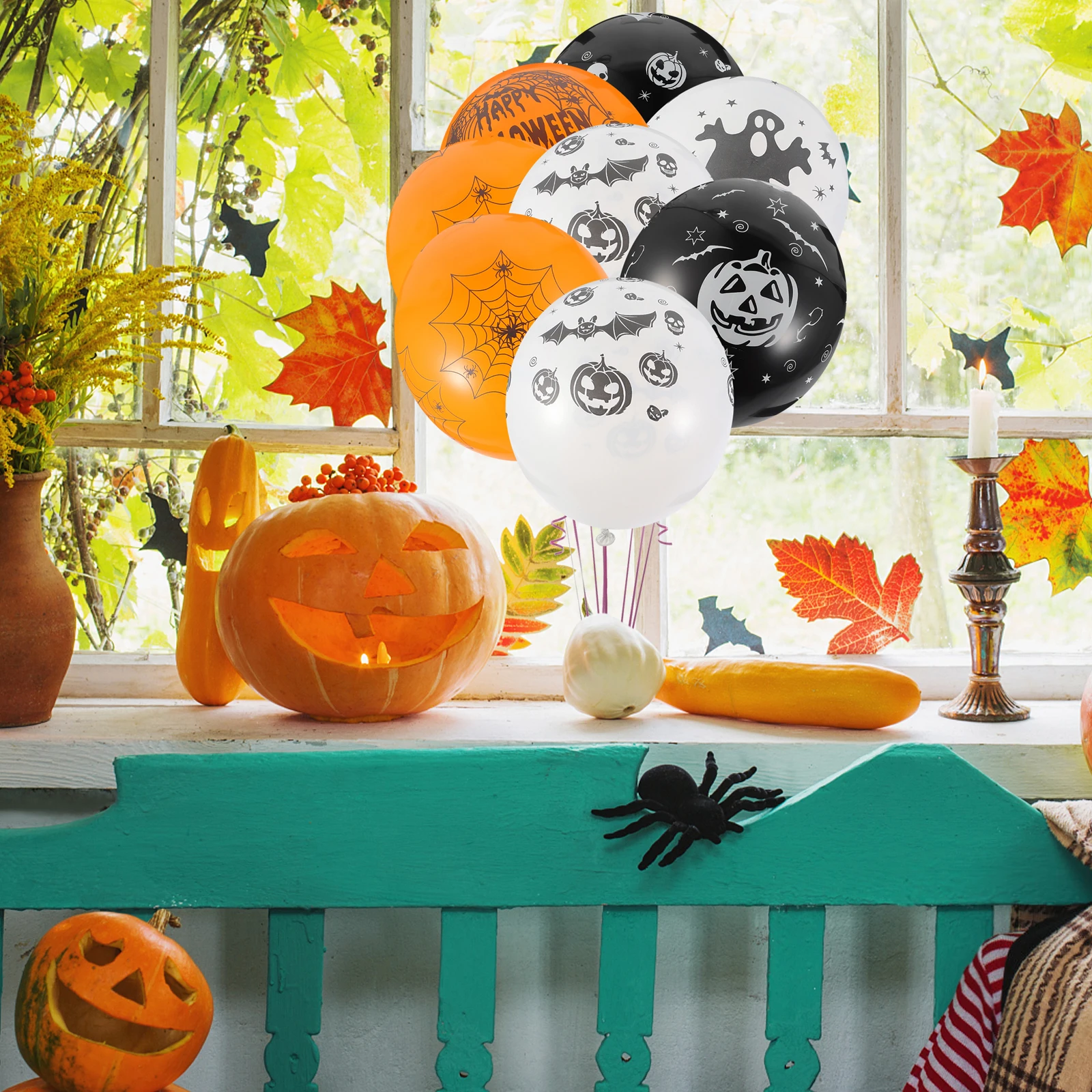 

100pcs Pumpkin Balloon Latex Decorative Supplies Halloween Festival Party Colorful Balloons Accessories Emulsion Theme Scene