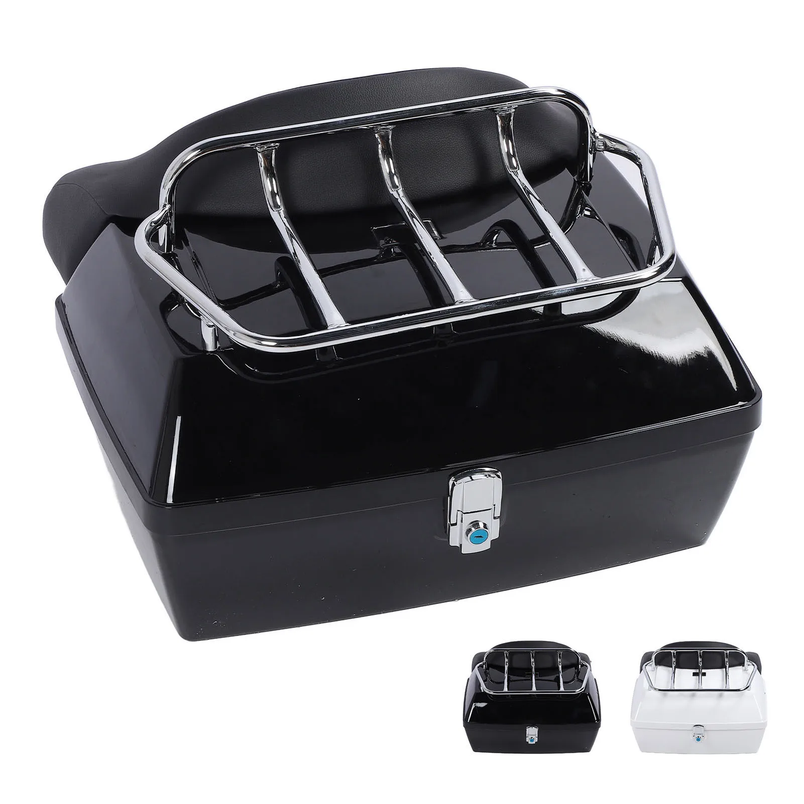 

Motorcycle Rear Storage Box 48L ABS Luggage Case Quick Release Motorbike Tail Storage Box Waterproof and Shock Absorption