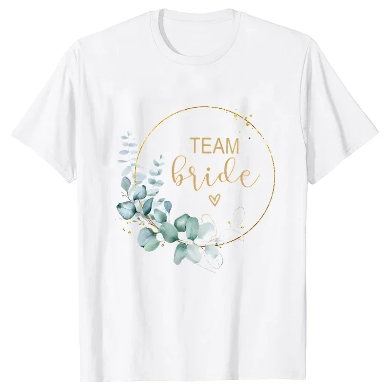 Bridal Wedding Tops Team Bride Bridesmaid T-shirt Bachelorette Hen Party Tees EVJF Future Bride Women Short Sleeve style topsman