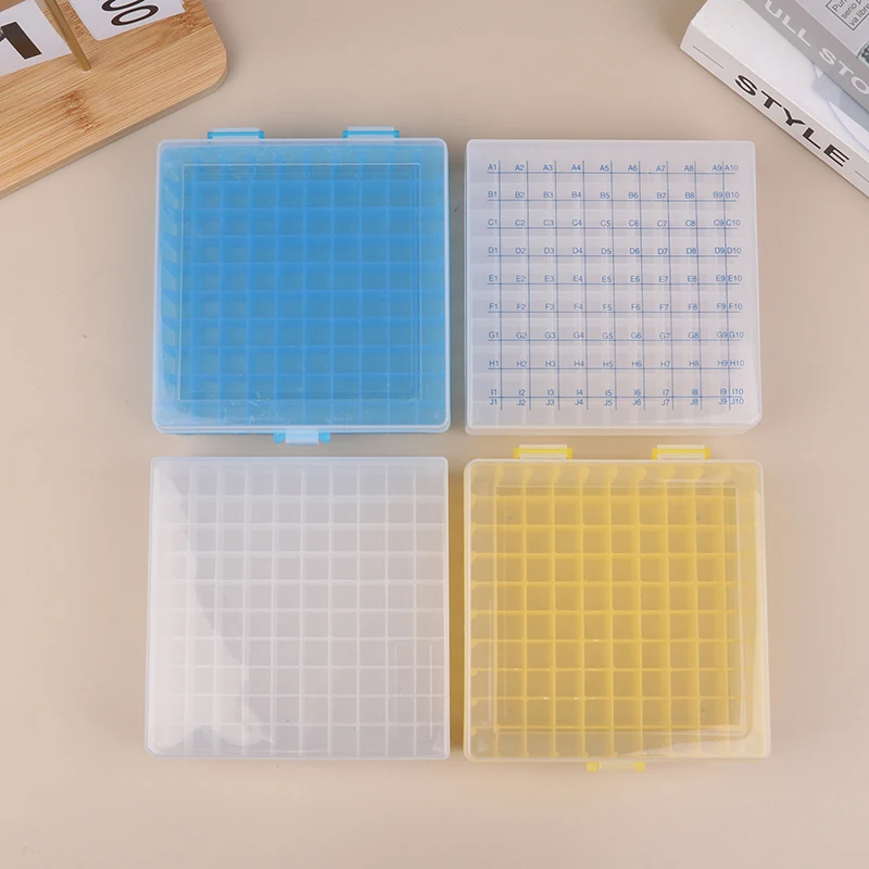 Estante Cryotube de 100 ranuras para uso en laboratorio, se adapta a tubos de 1,5 ml, 1,8 ml, 2 ml, fabricado en plástico, incluye cubierta de conexión