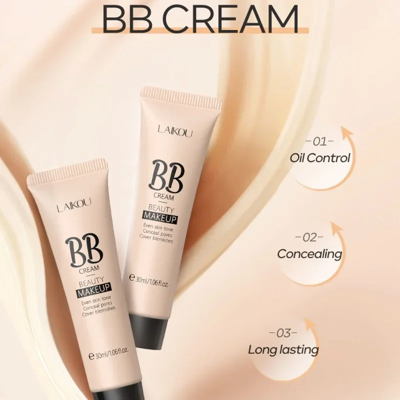 Correttore BB Cream da 30 ml opzionale a 9 colori Primer correttore viso naturale Copertura completa del fondotinta liquido ad alta definizione