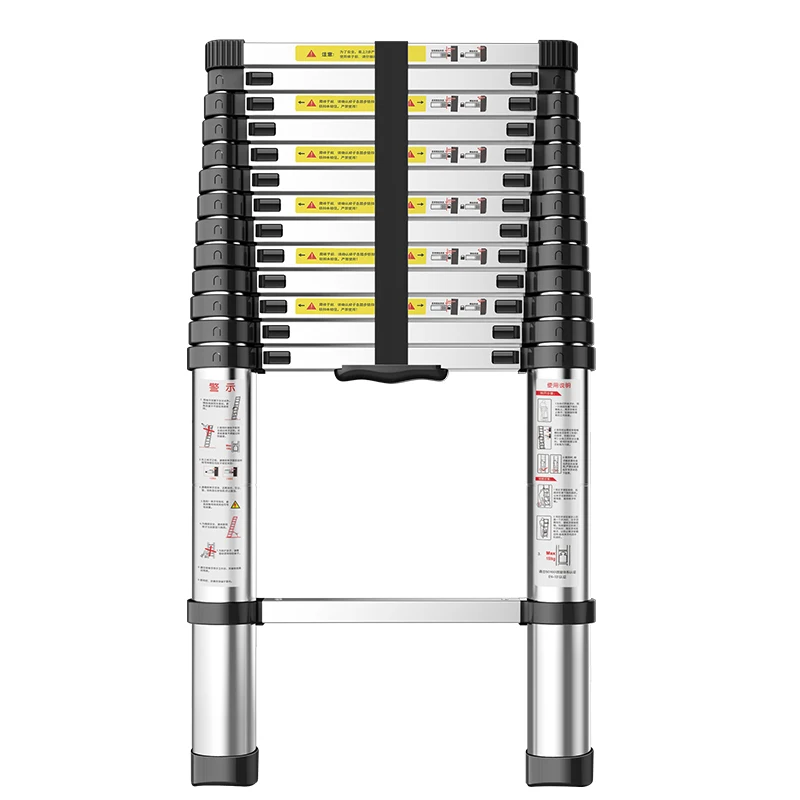 

Single-sided Aluminum Alloy Telescopic Ladder 5.1m/5.5m Household Portable Bamboo Ladder Project Ladder One-word Ladder