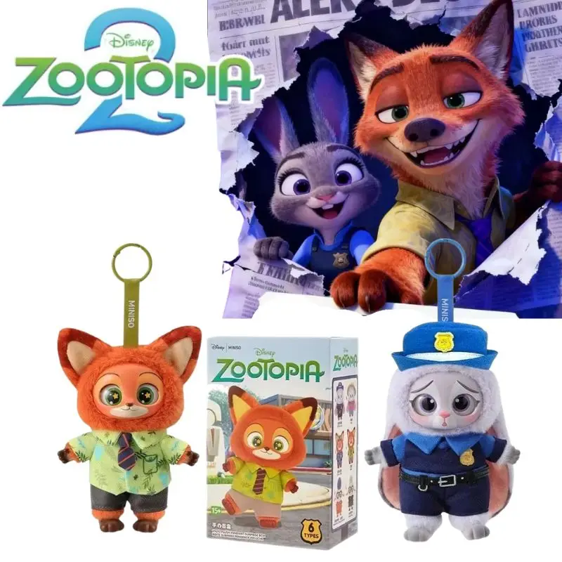 

Набор-сюрприз Disney Zootopia: виниловые фигурки Ник и Джуди, модная игрушка-сюрприз, милый брелок для рюкзака, подарок на день рождения для детей