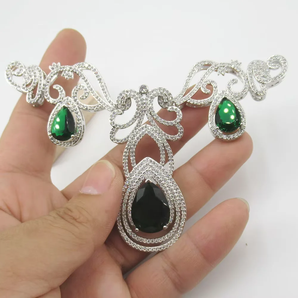 65x90mm White gold plated cubic zircon CZ pendant Crystal connector for necklace pendant Jewelry DIY Jewelry Findings