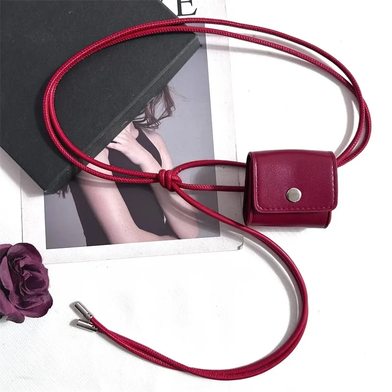 المرأة موضة بولي Leather حقيبة جلدية مشد أنثى Cummerbund معطف حزام فستان Decration حزام ضيق J1338