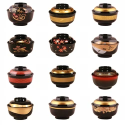 Japanese Style Miso Bowl With Lid Salad Rice Ramen Soup Bowls Udon Bowls Restaurant Ramen Noodles Container Tableware