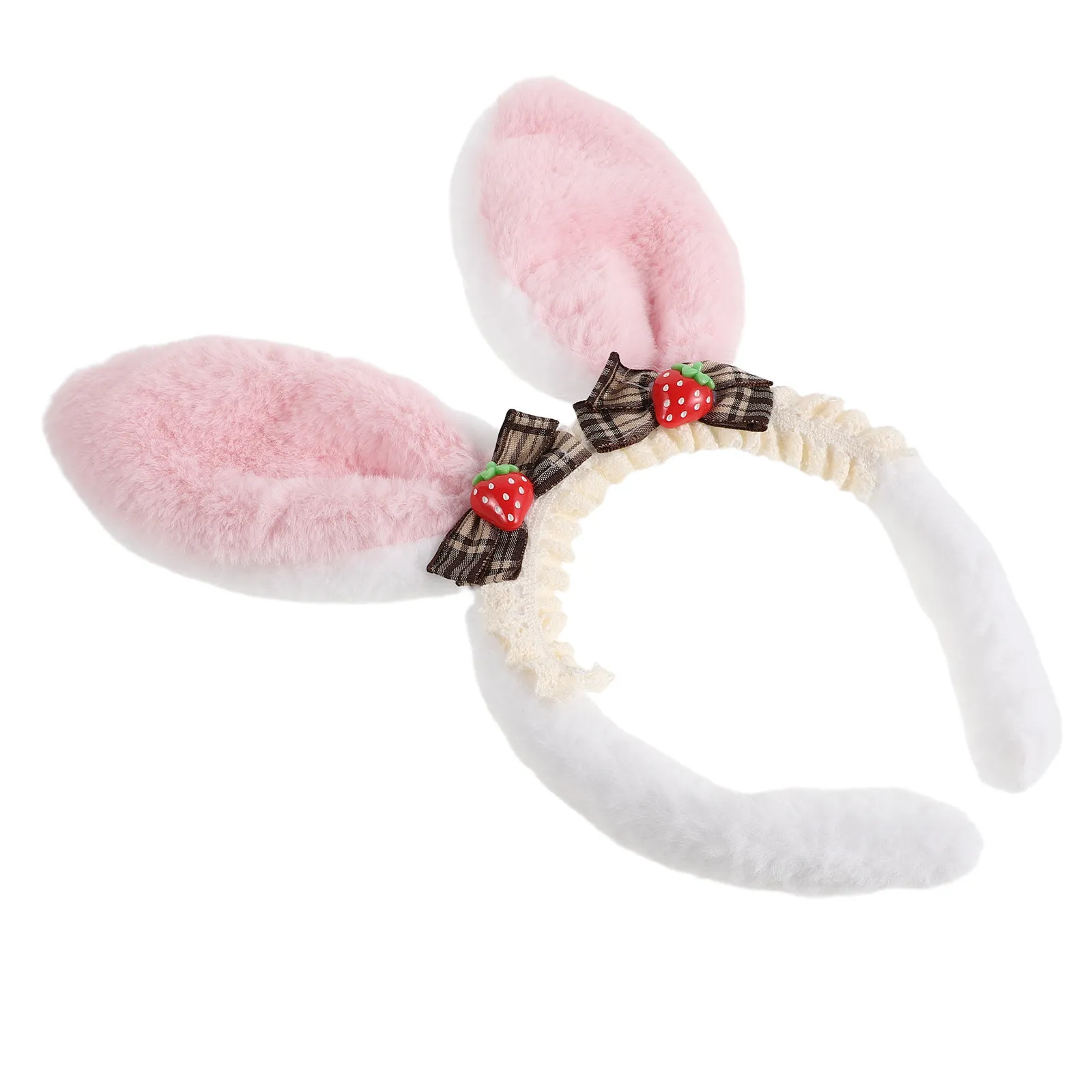 Bunny Ears Headband Cute Rabbit Ear Hair Hoop Animal Headband Cosplay Accessories Women Spa Headwrap Makeup Washing Face