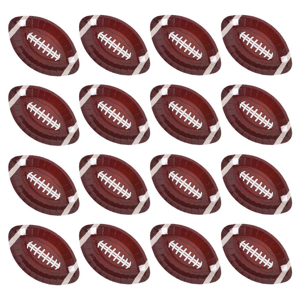 

40 PCS Dessert Plate Rugby Party Tableware Supplies Paper Football Decorations
