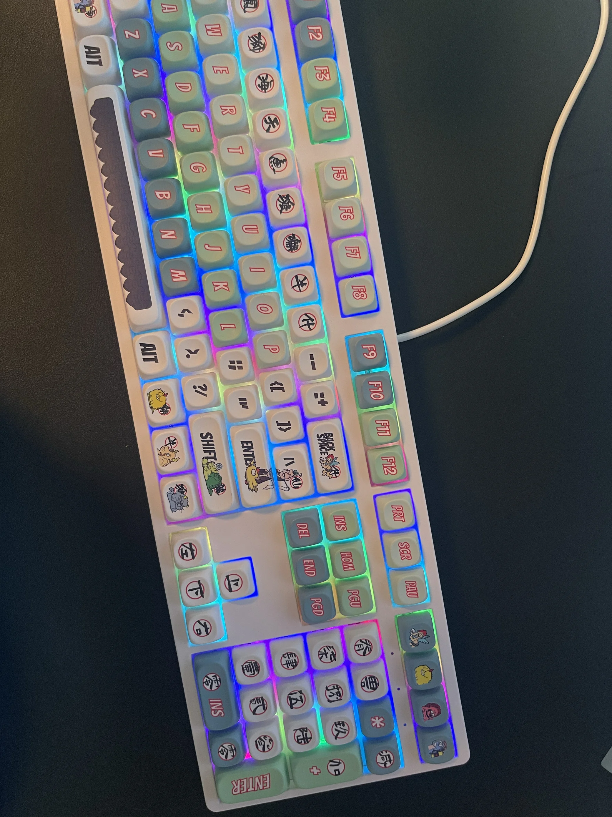 Spine Beast Fairy Keycaps Hot Sublimation Keycaps Love You PBT Small Full Set OQO Highly DIY Keycaps Mechanical Keyboard