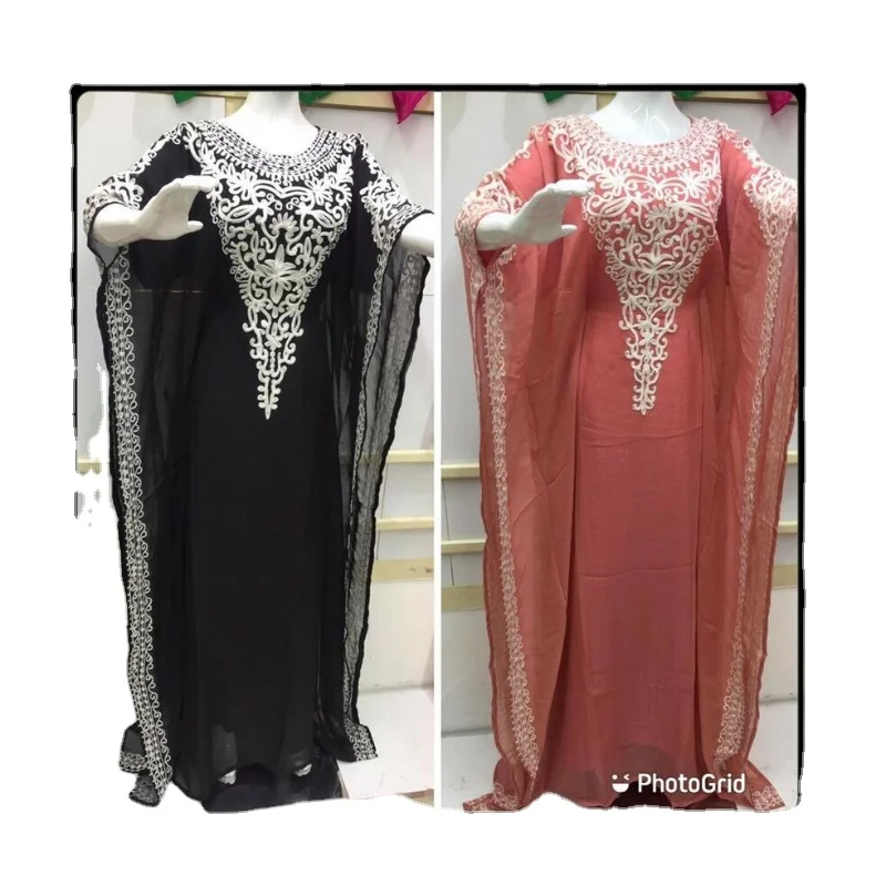 

Women Long Dress Georgette Dress Dubai Morocco Gown Farasha Muslim Women Robe Arab Gorgeous Gown 54 Inches