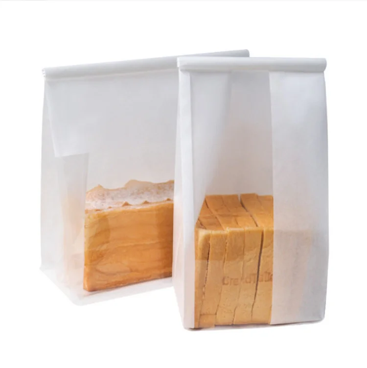 100PCS Iron Wire White Paper Window Toast Bread Cookies Packaging Bag DIY Baking Biscuit Oil Proof Slice Cake Storage Pouches