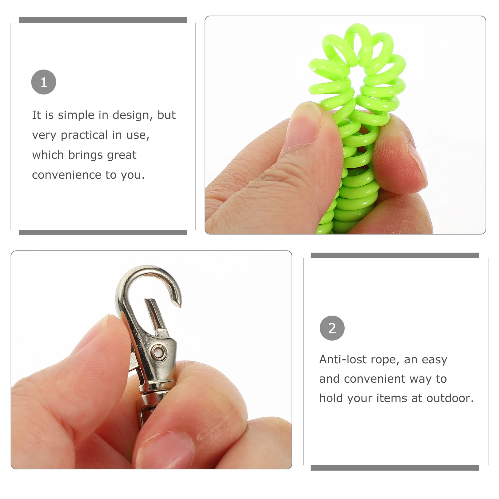 

6 Pcs Anti-lost Rope Bracelet Spring Keychain Coil Lanyard Wristlet Holder Retractable Coiled Wristband Keychains Bungee Cord