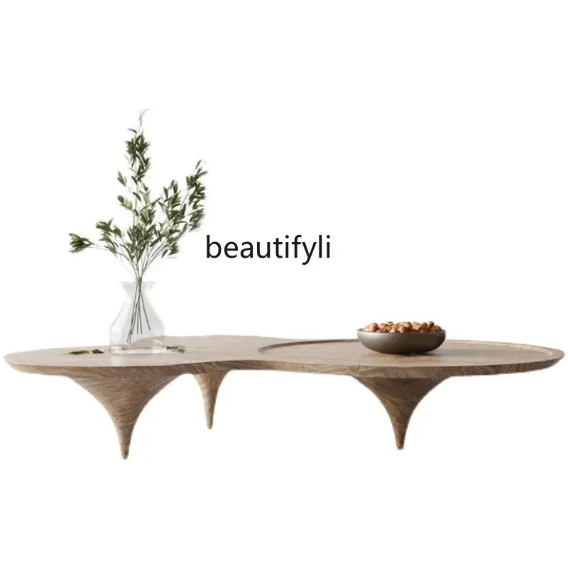 

Coffee Table Piano Baking Finish Tea Table Shaped round Living Room Tea Table Villa Showroom Coffee Table